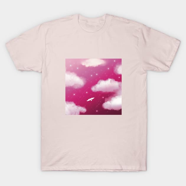 Beautiful Pink Night Sky T-Shirt by mil.creates